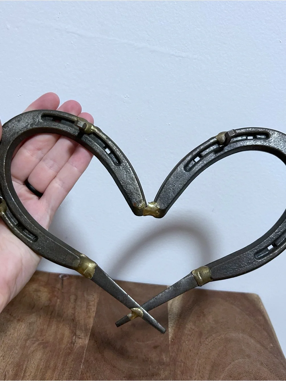 Metal Horseshoe Heart Shaped Key Hook Wall Hanging